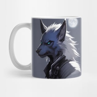 werewolf fantasy art blue Mug